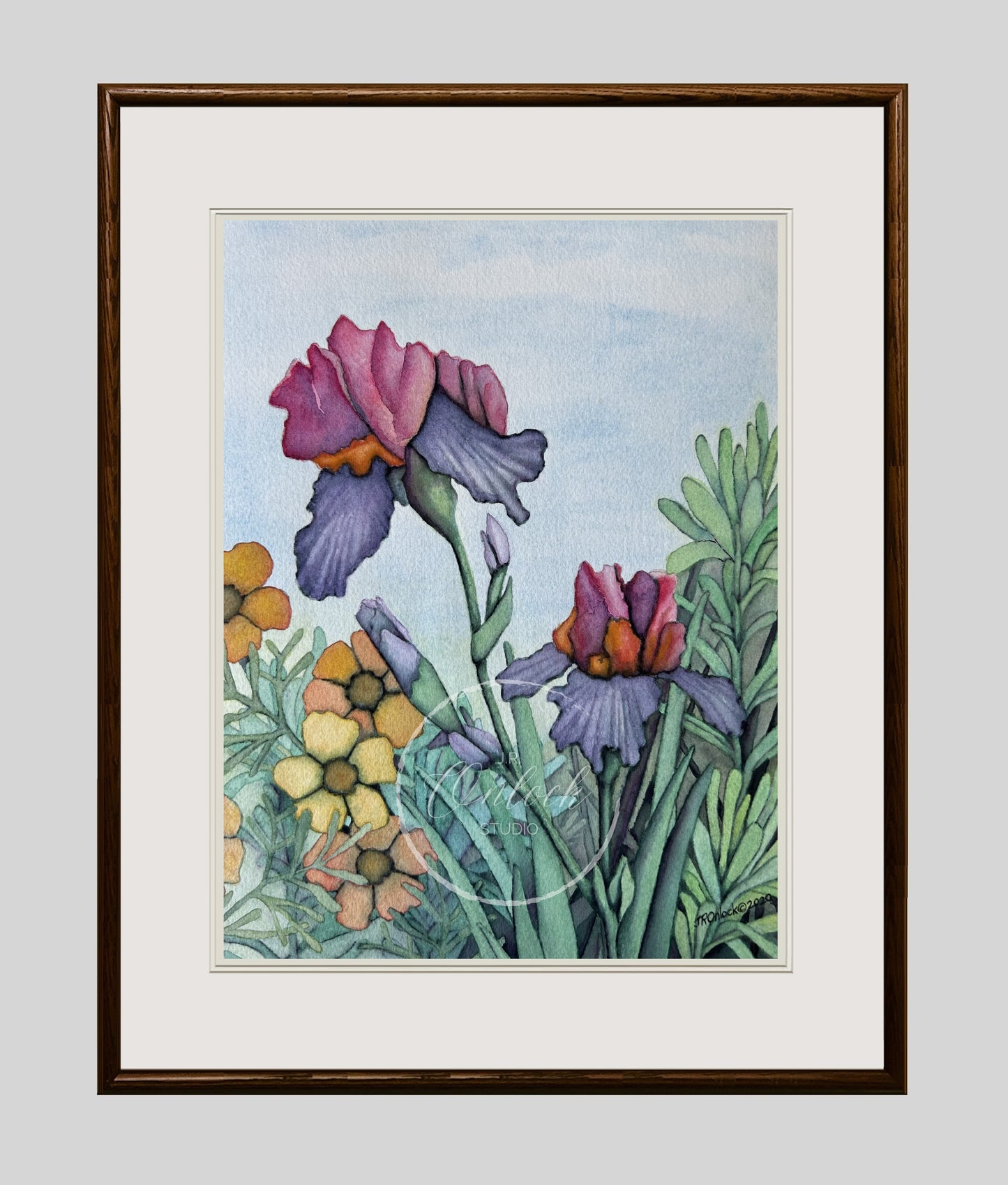 Digital, Iris Meadow Sway, Open Edition from an original painting, Various flowers, see separate listing if purchasing the Print version