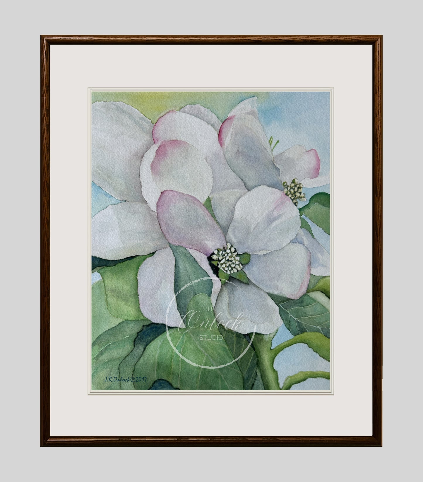 Print, White with Pink Lace, Open Edition from an original painting, see separate listing if purchasing the digital version