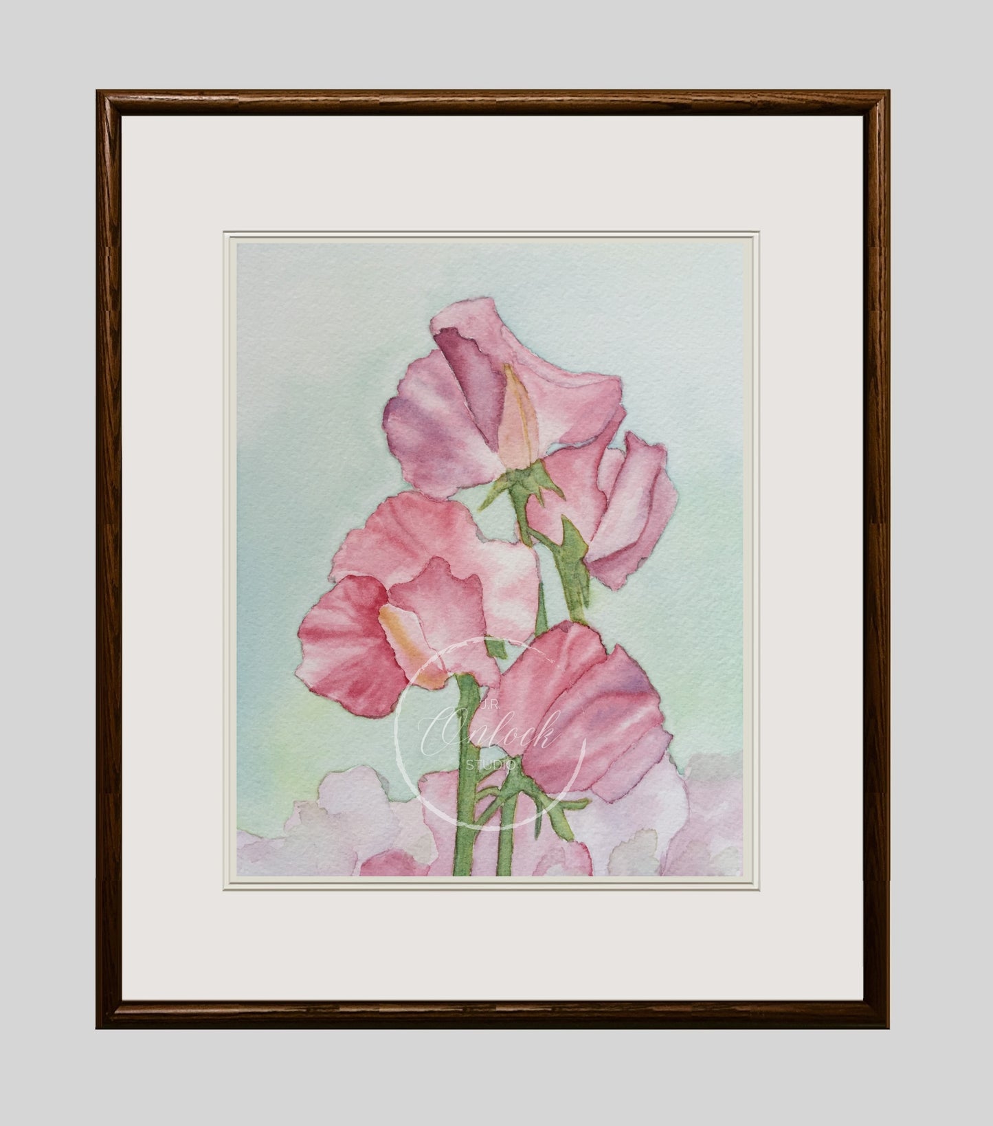 Print, Sweet Peas In Pink, Open Edition from an original painting, see separate listing if purchasing the digital version