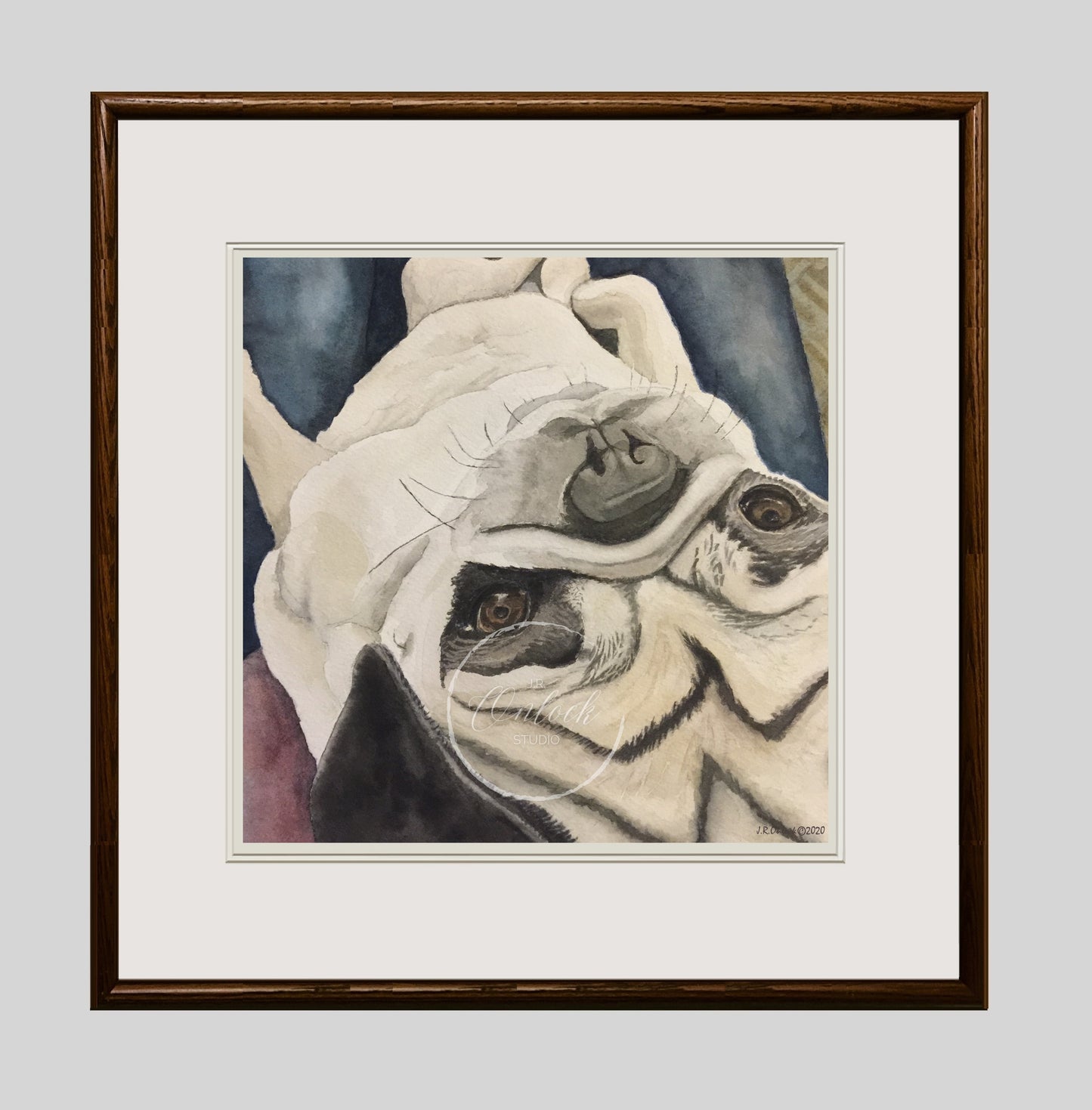 Print, Pug and Pastry, Open Edition from an original painting, see separate listing if purchasing the digital version