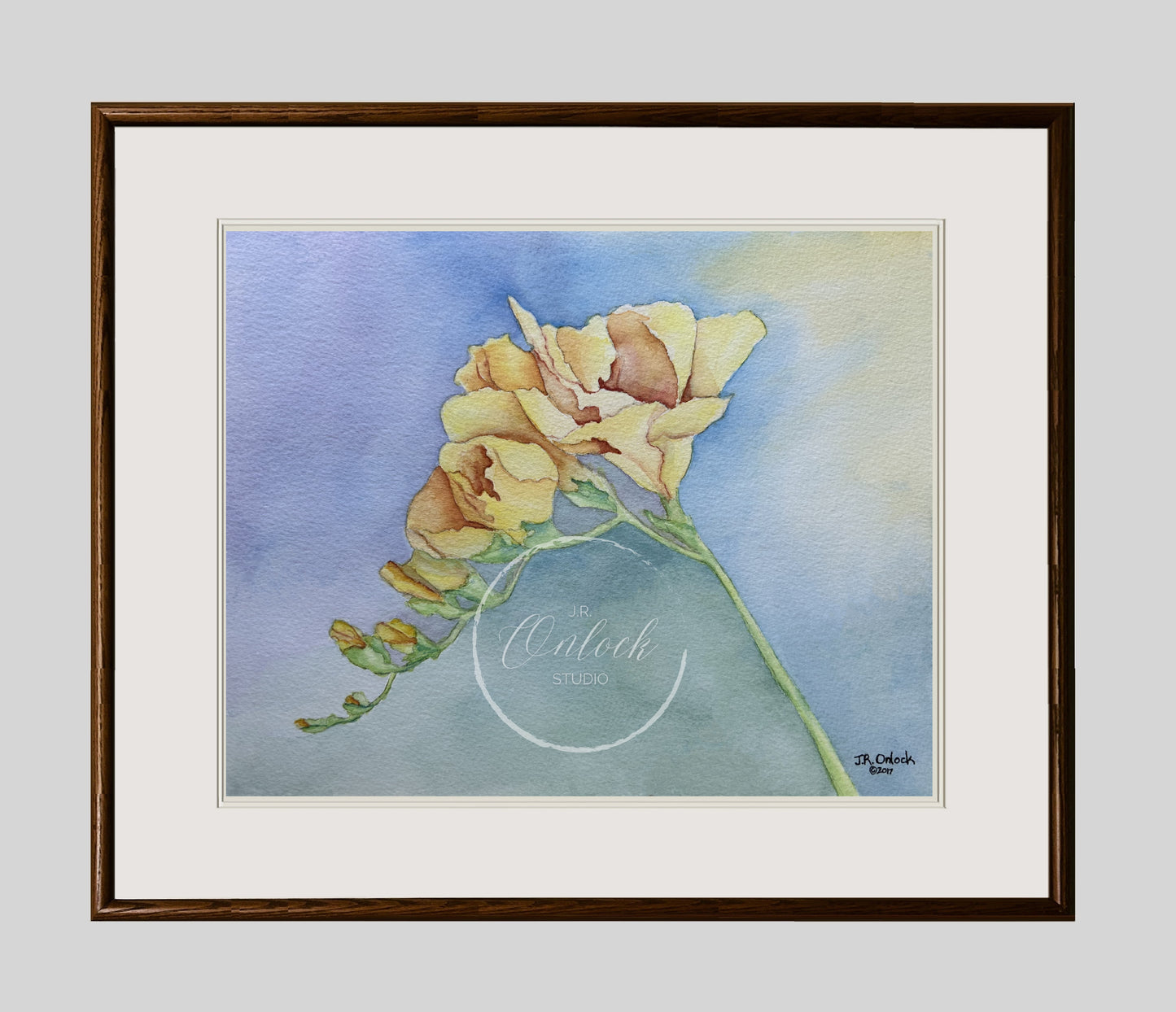 Print, Yellow Freesia in Spring, Open Edition from an original painting, see separate listing if purchasing the digital version