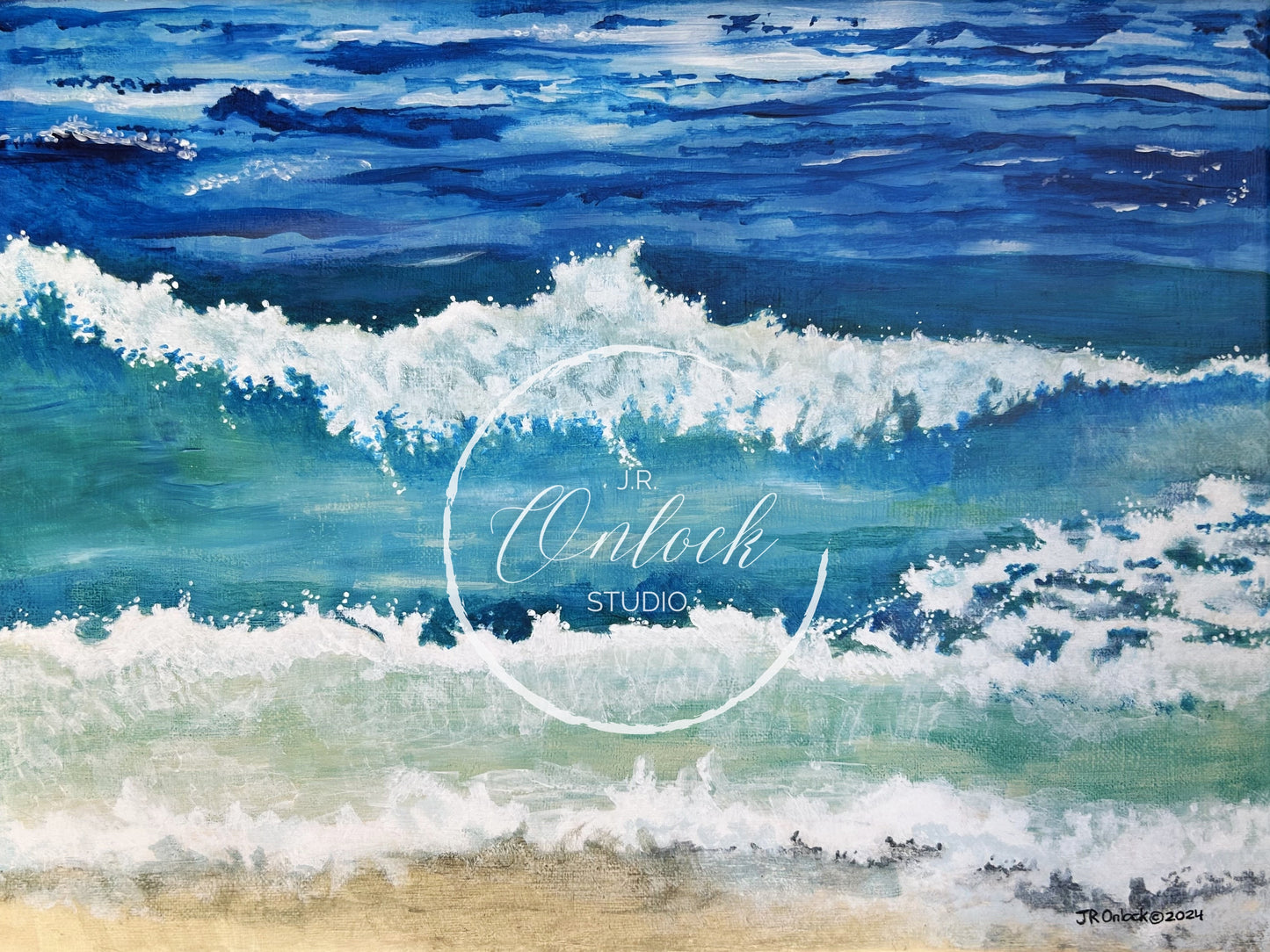Digital, Seafoam Blue, Open Edition from an original acrylic painting, see separate listings if purchasing the Print or Original painting