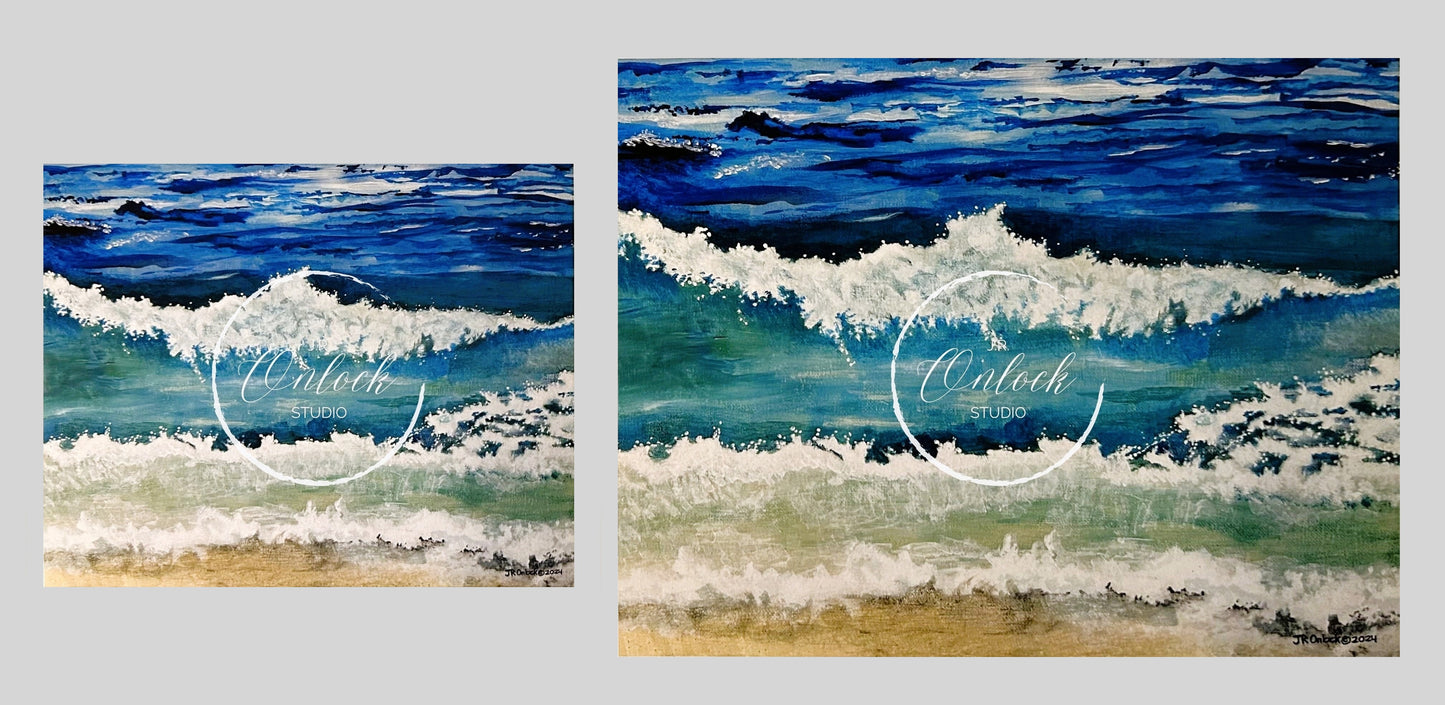 Digital, Seafoam Blue, Open Edition from an original acrylic painting, see separate listings if purchasing the Print or Original painting