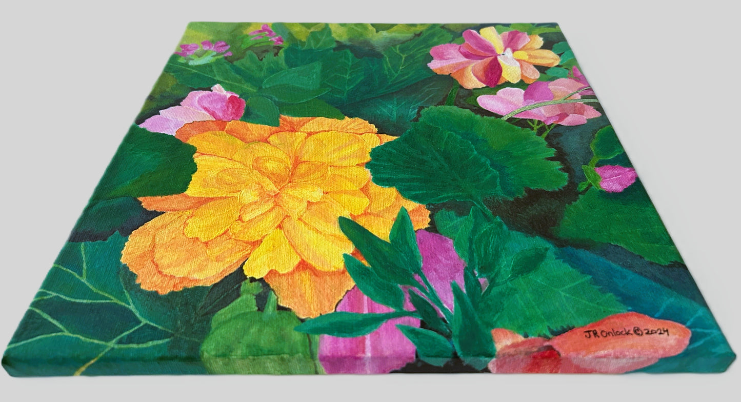 Digital, Midsummer Garden, Open Edition from an original acrylic painting, see separate listings if purchasing the Print or Original painting