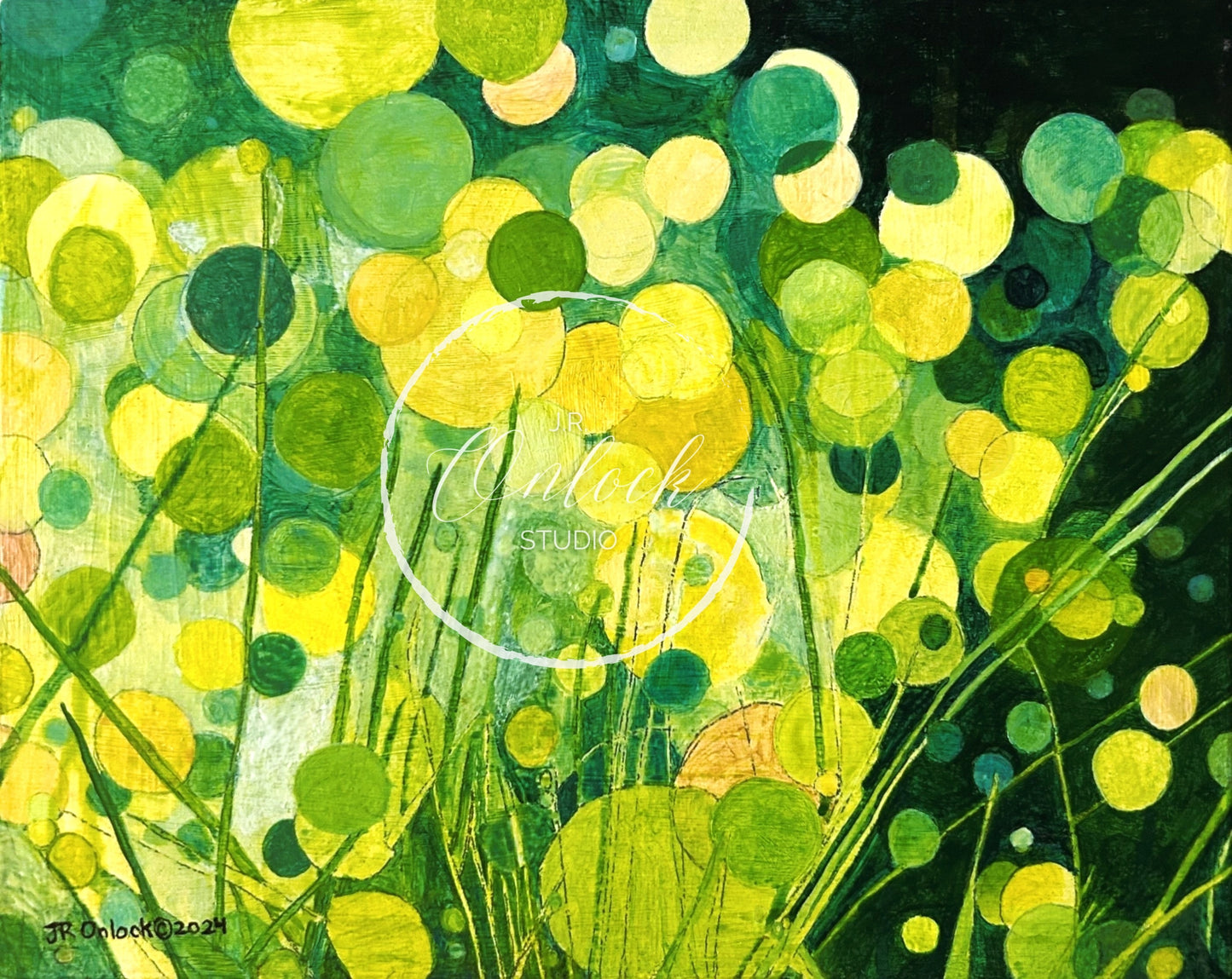 Digital, Luminous Green, Open Edition from an original acrylic painting, see separate listings if purchasing the Print or Original painting
