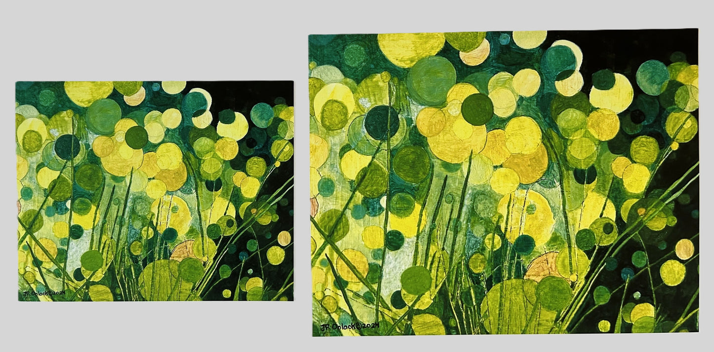 Digital, Luminous Green, Open Edition from an original acrylic painting, see separate listings if purchasing the Print or Original painting