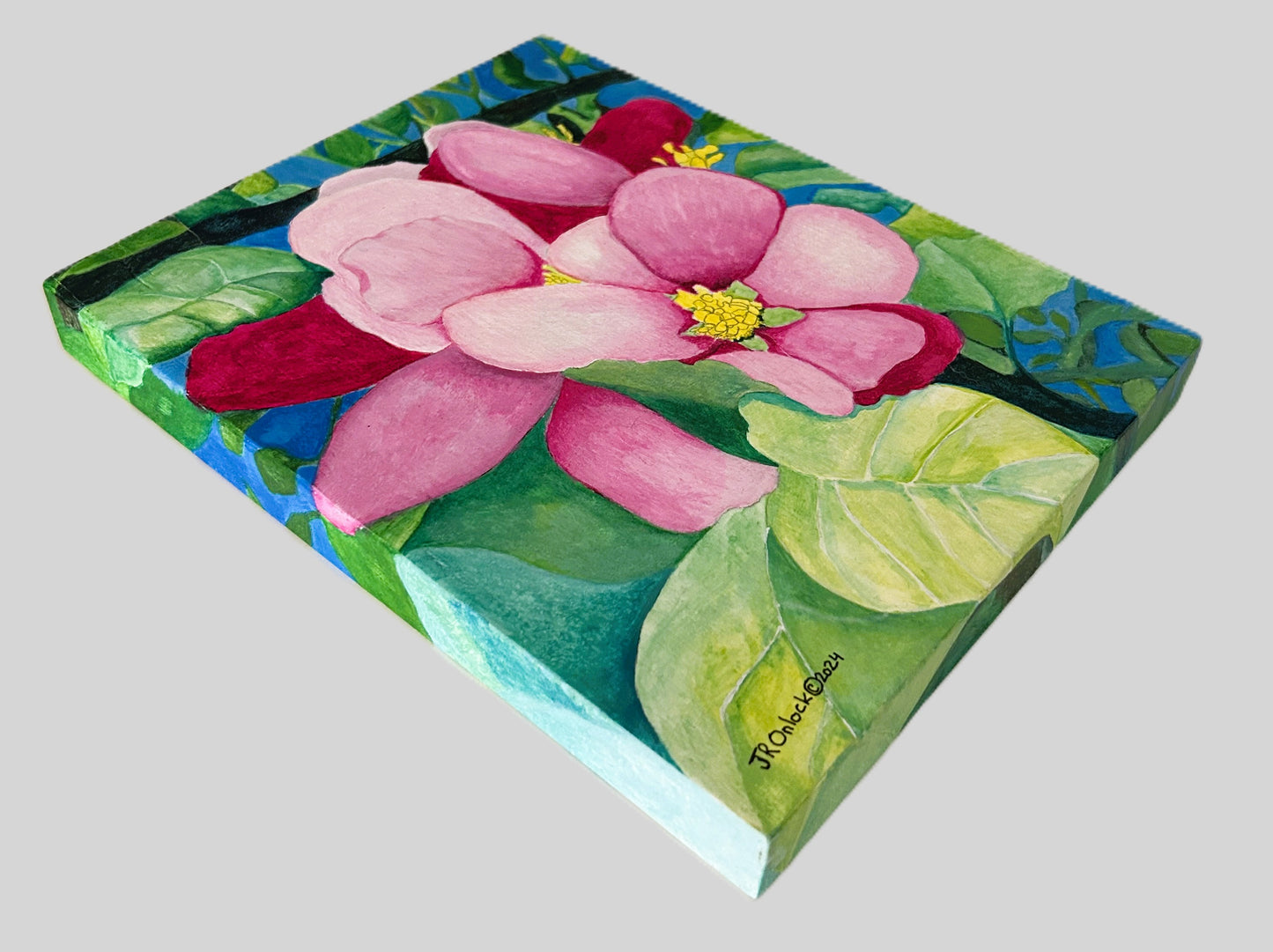 Digital, Pink Magnolia, Open Edition from an original acrylic painting, see separate listings if purchasing the Print or Original painting