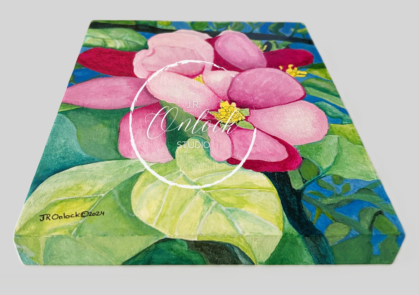 Digital, Pink Magnolia, Open Edition from an original acrylic painting, see separate listings if purchasing the Print or Original painting