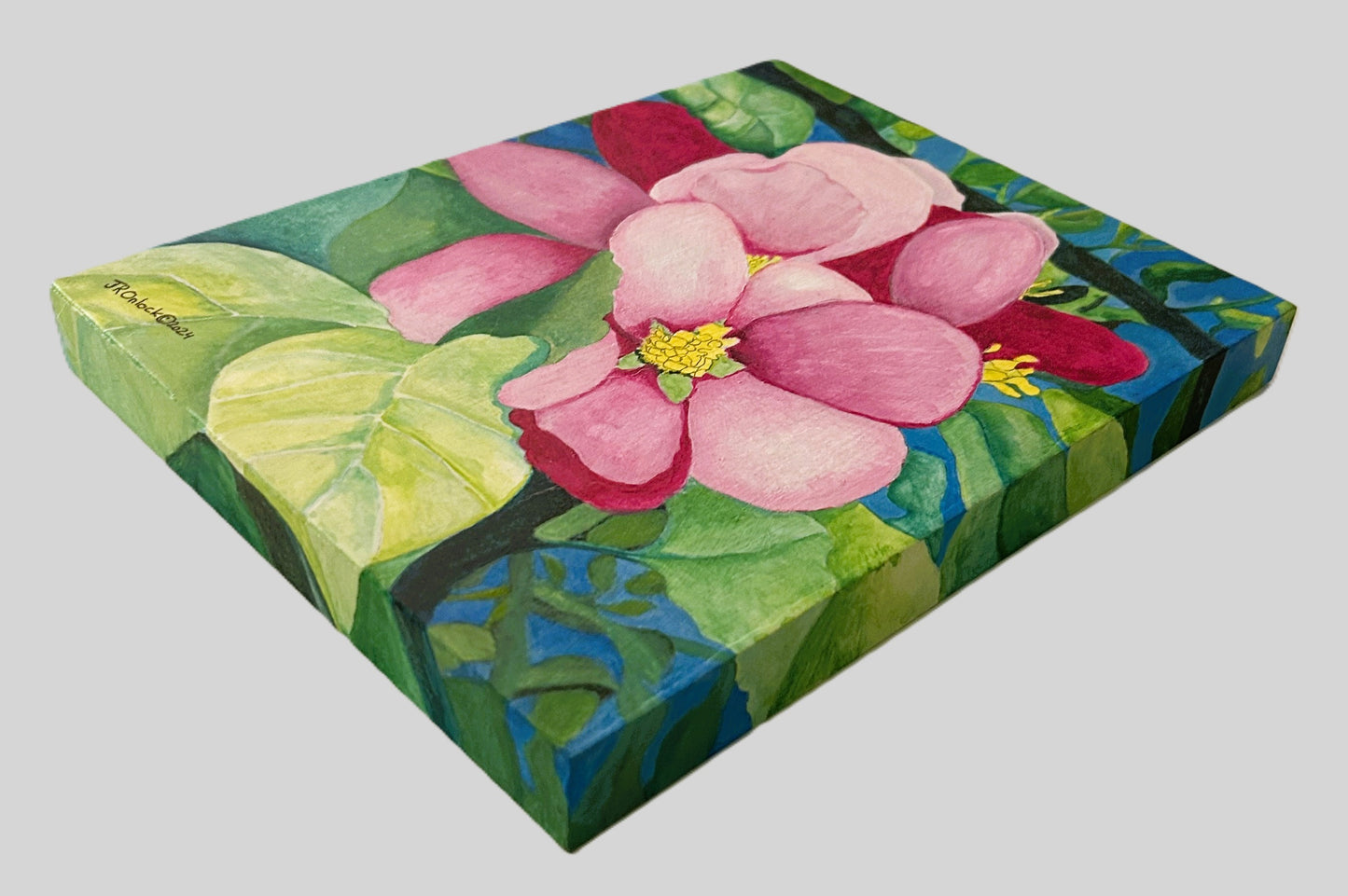 Digital, Pink Magnolia, Open Edition from an original acrylic painting, see separate listings if purchasing the Print or Original painting