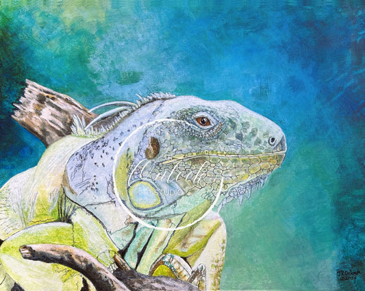 Digital, Emerald Majesty, Open Edition from an original acrylic painting, see separate listings if purchasing the Print or Original painting